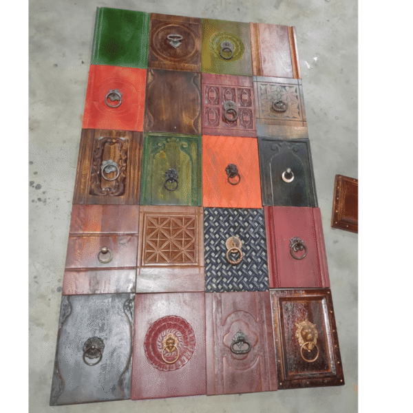 Antique wooden wall art panels for living room