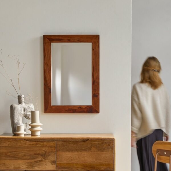 long wooden mirror frame for wall