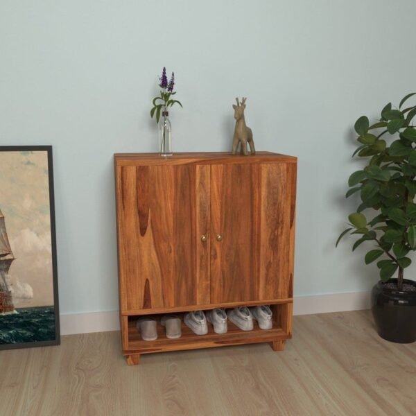 Wooden shoe rack for home  with doors