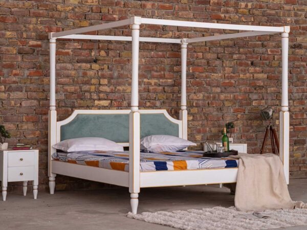 Wooden king size bed Poster Design Vintage