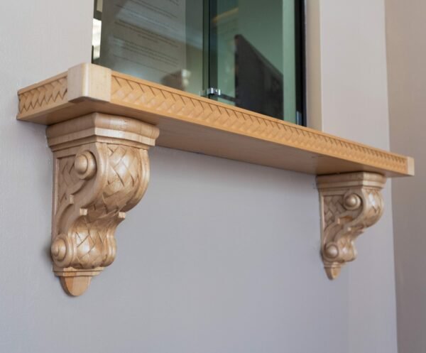 Wooden Carved corbel bracket shelf Large