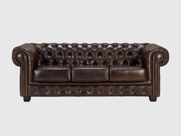 Modern 3 seater sofa leather chesterfield design