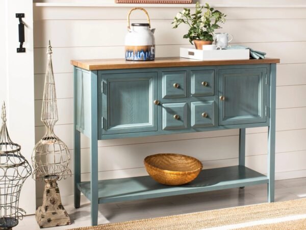 Wooden console table with storage Vintage Finish