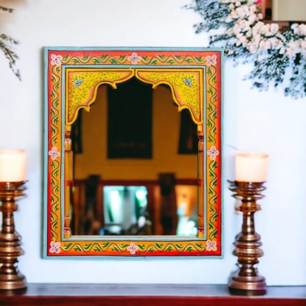 Painted Jharokha Mirror For Living Room Aesthetic Wall Decor DIY