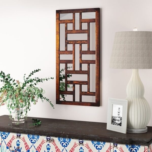 Modern Rectangle Wood Mirror For Wall Decoration