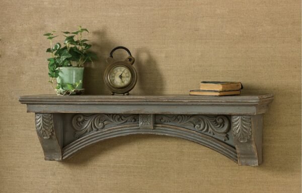 Rustic Carved Wall Shelf Vintage Wall Decor