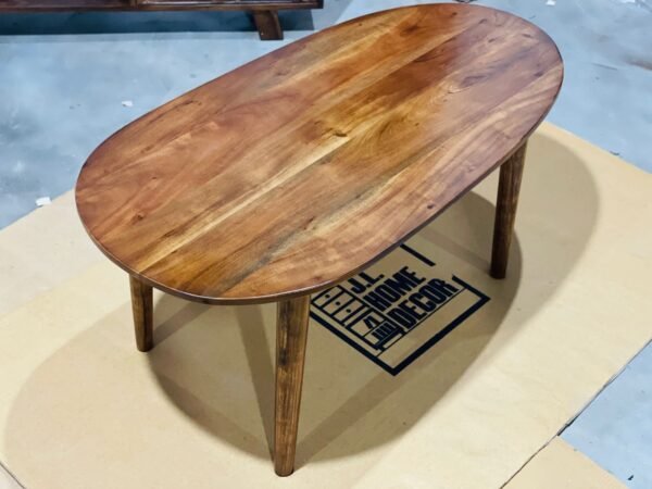 Acacia Wood Egg Shape Coffee Table