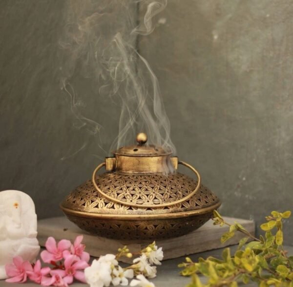 Incense Holder Brass Finish Antique Home Decors