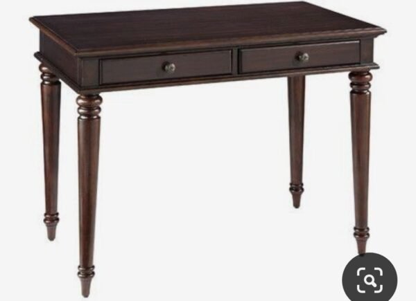 Wooden Study Table Sheesham Wood 2 Drawer  with Carved Legs