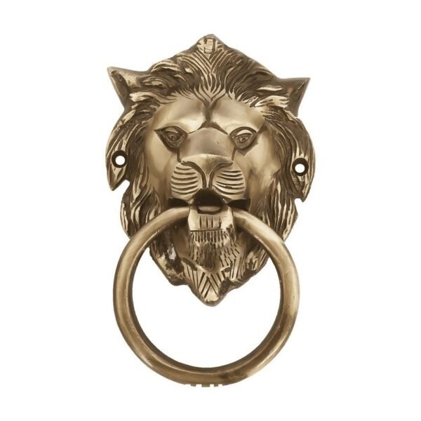 Antique Door Handle Lion Design Brass Finish Lion Door Knocker Vastu
