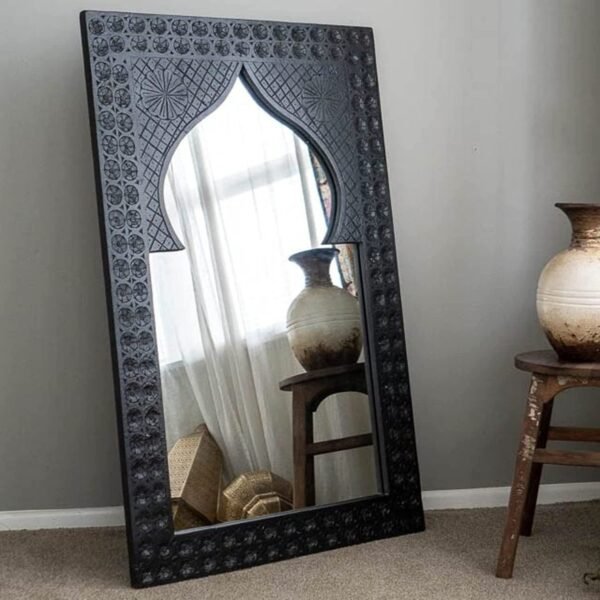 Extra large carved wood mirror