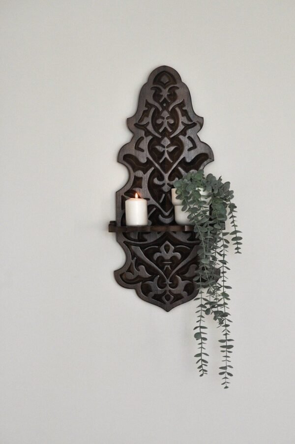 Hand Carved Wooden Wall Shelf Boho Home Decor Antique Decor