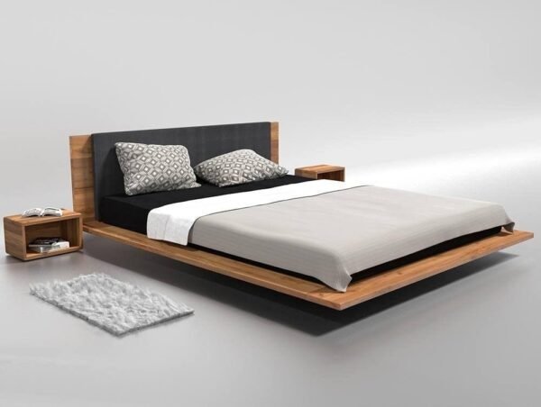 Wooden Low Raised Platform Bed Frame