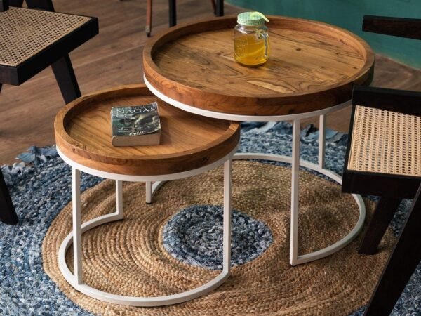 Modern set of 2 coffee tables End Table Set of two For Living Room